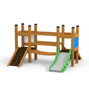 Spielgeräte aus Holz mit Rutsche für Kleinkinder
