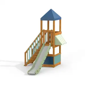 Rapunzel Spielturm mit Rutsche - Holz | Kinder ab 3 Jahren