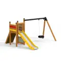 Einzel Rutsche mit Turm und Reifenschaukel