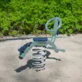 Vogelspringer Federwippe - Blau Metal